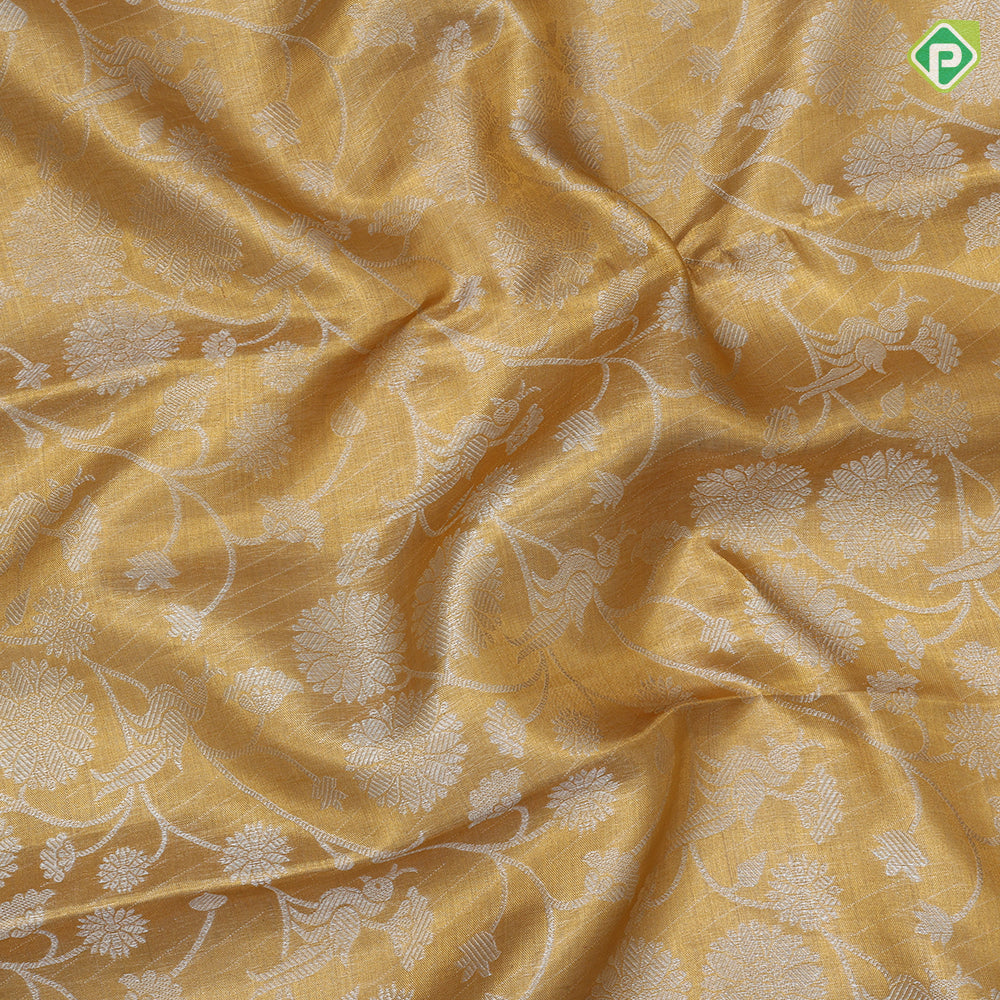 gold and silver zari by zari tissue grand floral design rexona green gold zari border grand tissue silk saree