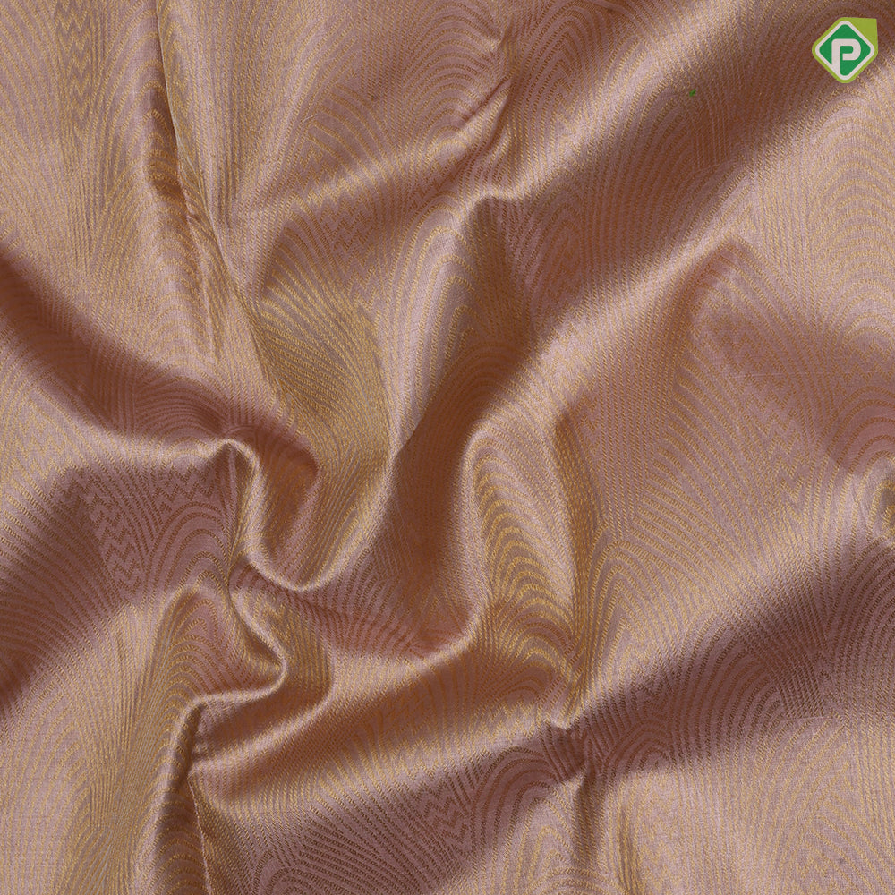 Lilac gold zari tissue fancy arch design self silver zari peacock butta lines border grand tissue silk saree