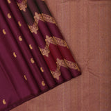 Pink base gold zari grand necklace design without border grand bridal silk saree