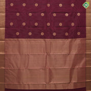 Magenta Gold Zari Vairaoosi Lines Chagara Design Self Colour Ruthracham Mayilkan Border Design Traditional Silk Saree