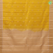 Lemon Yellow Gold Zari Gandaberunda Chagaram Butta Design Cream Colour Peacock Ruthracham Border Design Pure Mix Silk Saree