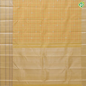 Lemon yellow silver zari checks gold zari butta self silver gold zari meena work border Navratri special silk saree