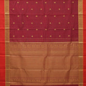 maroon gold zari vairaoosi kattam butta motifs orange and maroon gold zari retta pett border gift silk saree