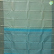 Pista green pink silk thread work embroidered design rexona green gold zari bavanji border traditional silk saree