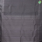 Black Colour Silver Zari Zig Zag Design Self Colour Ruthracham Small Zig Zag Border Design Luxury Black  Silk Saree