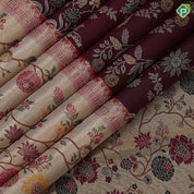 Maroon brown silver gold zari meena work self goldish paithani border artistic grand avatar effect exclusive bridal silk saree