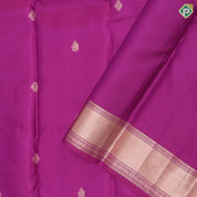 Teal blue copper zari small fancy butta design self copper zari cross lines yaanai ambari border silk saree