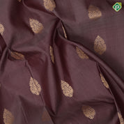 Taupe Gold Zari Thilagam Butta Design Coffee Brown Peacock Chagara Border Design Traditional Silk Saree