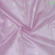 Cherry Blossom Pink Silver Zari Peacock Design Lemon Yellow Thilagam Border Design Tissue Silk Saree
