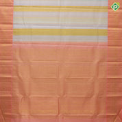 Multi color gold zari self designed stripes baby pink gold zari elephant butta design border Kora silk saree