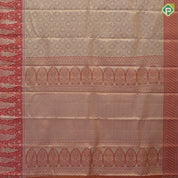 Peach Gold Zari Peacock Chagaram Brocade Design Chilly Red Floral Nayaki  Border Design Tissue Silk saree