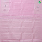 Pale pink and multi color zari rain drop design self silver zari mid meena work geomatical design border trendy designer silk saree