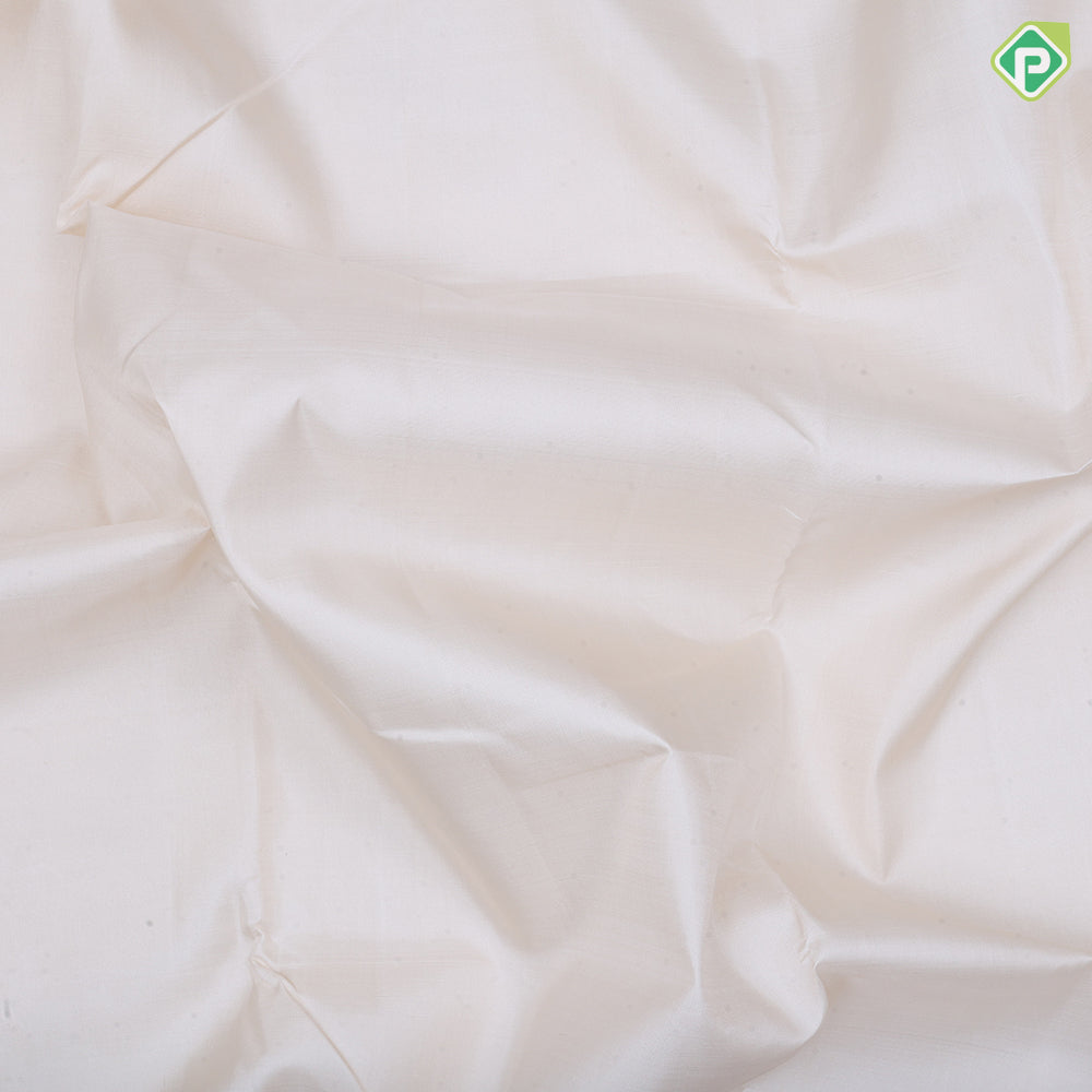 Milk white plain weaved design red gold zari mayikan border madisar 9 yards silk saree