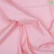 Peach pink plain weaved design indigo blue gold zari mayilkan border 10 yards madisar silk saree