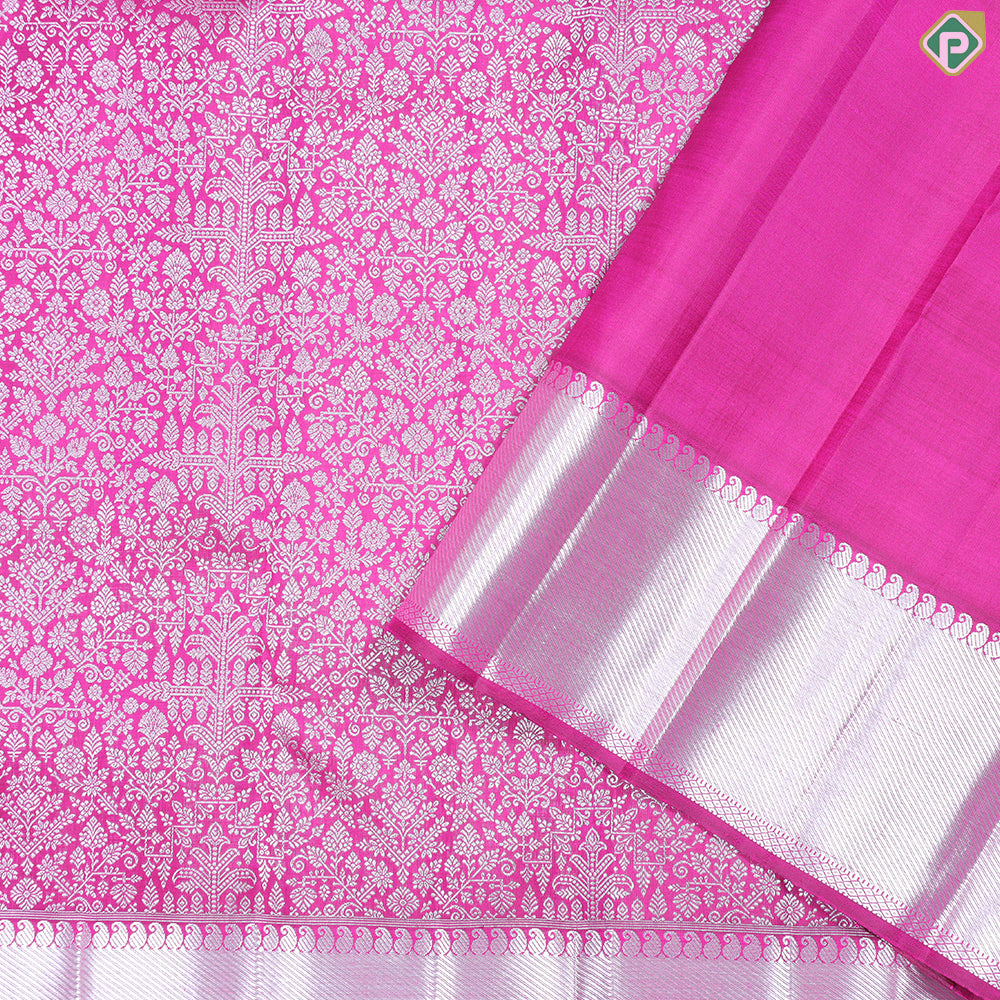 Purple Pink Getty Bavanji Border Exclusive Grand Silk Saree