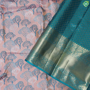 Orangish Pink With Gold Zari Floral Retta Pet Border Trendy Design Saree