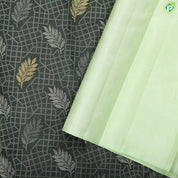 Olive green gold zari leaf butta thread work design self multi color zari butta border trendy silk saree