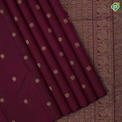 Purple gold zari Annam rudraksham butta design borderless traditional silk saree