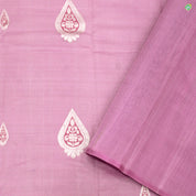 Rose Pink Thilagam Meena Work Silver Zari Fancy Border Pure Silk Linen Saree