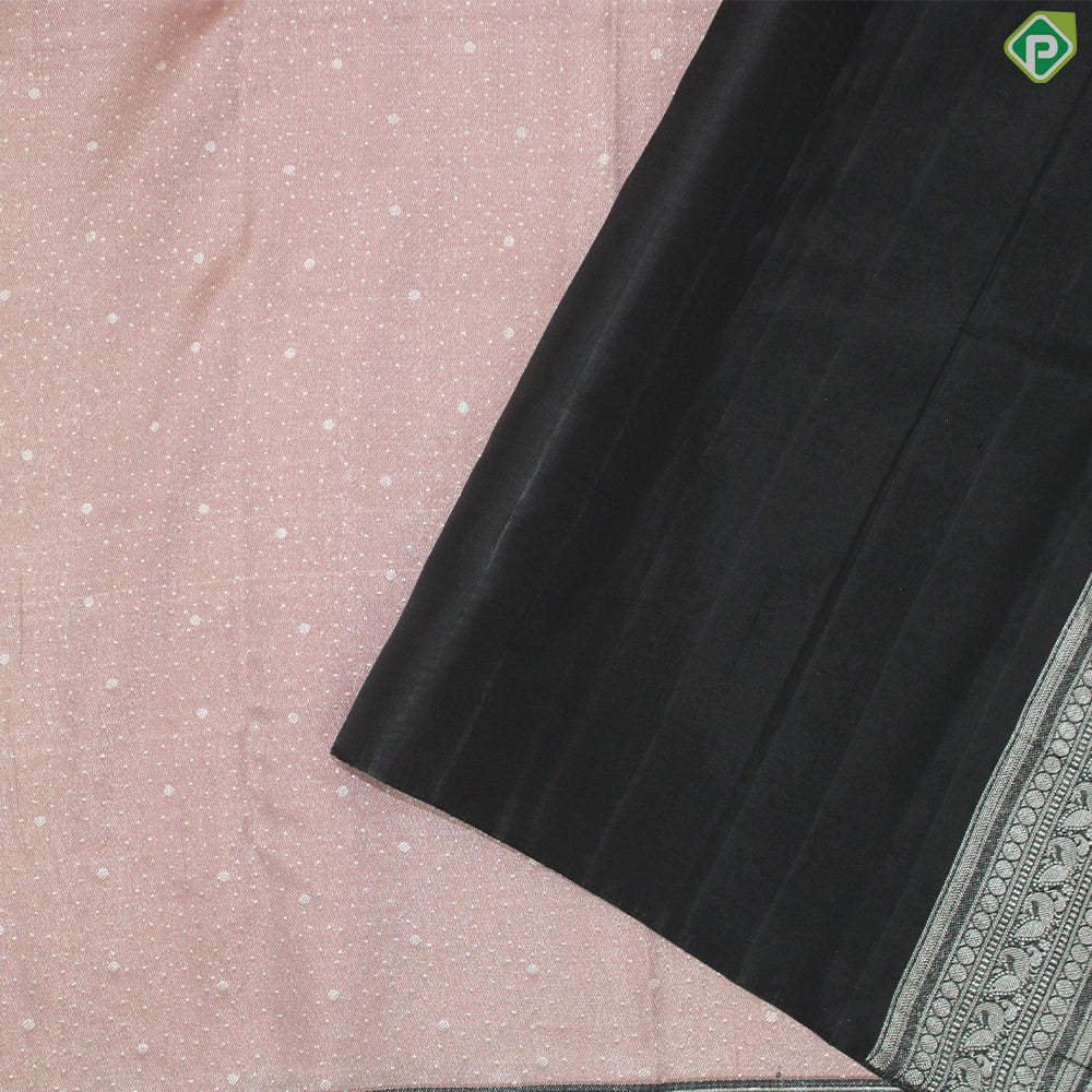 Dusty Pink Silver Zari With Block Color Silver Zari Border Fancy Trendy Silk Saree