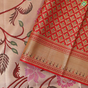 mustard gold big floral weaved design self pythonic border grand tissue silk saree