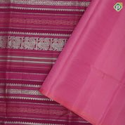 Purple pink silver zari velthari thread work design borderless Exclusive grand bridal silk saree
