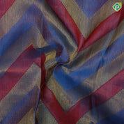 Multi color gold zari zig zag design orangish yellow gold zari big chakkaram butta border pattu paavadai lehanka