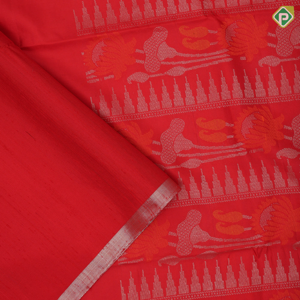 Maroon silver gold zari silk thread mango design leaf design meena work pallu and Border soft silk saree