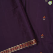 grape brown gold zari meena work butta design self color meena work rangoli border soft silk saree