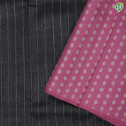 Black Colour Silver Zari Zig Zag And Straight Lines Design Border Less Luxury Black Silk Saree