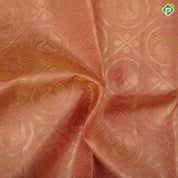 Light pink gold zari annam round butta checks design royal blue gold zari lotus border pattu paavadai lehanka