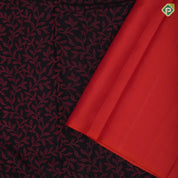 Black colour Dark Pink Thread Floral Design Self Colour Peacock Border Design Luxury Black Silk Saree