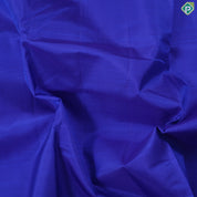 Royal blue plain weaved design contrast orange gold zari mayilkan border madisar 9 yards silk saree