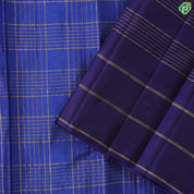 Navy Blue Gold Zari Kattam and royal blue with elephant and peacock separated lines border traditional silk saree