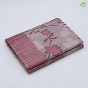 Pastel color fancy flower design self gold zari buttons border fancy border cotton saree