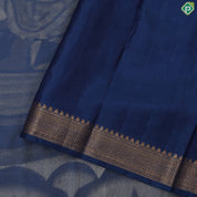 Robin blue cream white historical British major general painting design self gold zari border trendy silk saree