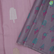 Light Onion Pink Gold Silver Zari Ice Pop Butta Design  Border Less Trendy Silk Saree
