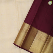 White gold zari hundred design buttas maroon gold zari partial bavanji border exclusive bridal silk saree