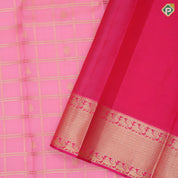 Peach gold zari window panel mid fancy butta pink gold zari fancy border Pure Mix silk saree