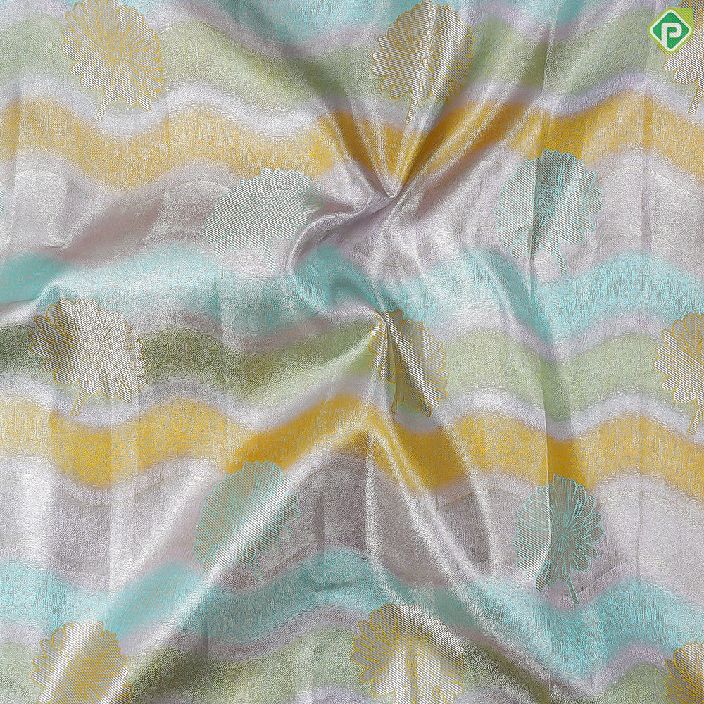 Lavender Base With Mid Gap Border Prismatic Luminescence Christmas Edition Tissue Silk Saree