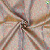 Goldish onion zari by zari meena work design rani pink gold zari peacock floral butta lines border pattu paavadai lehanka
