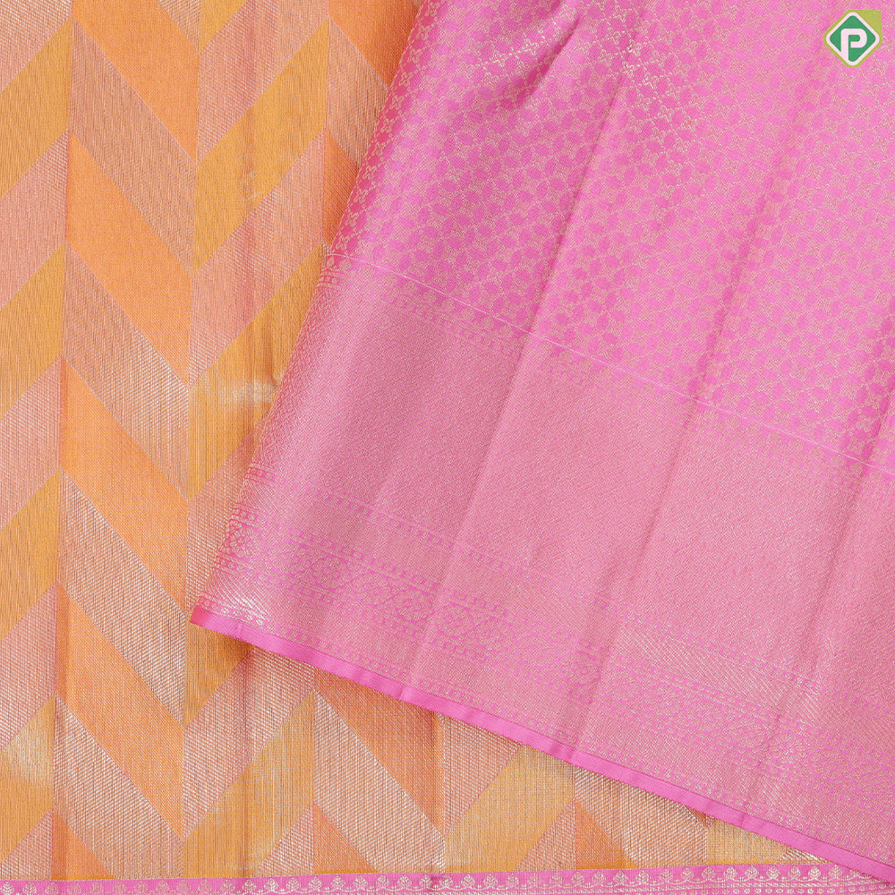 Dark lavender silver gold zari arrow line design beige silver gold zari spin weave design Trendy silk saree