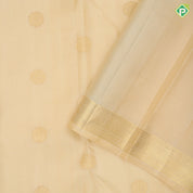 Sandal color gold zari self design round butta self gold zari edge border traditional silk saree
