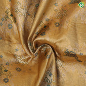 Yellow golden color vanasingaram meena work design bottle green gold zari border pattu paavadai lehanka