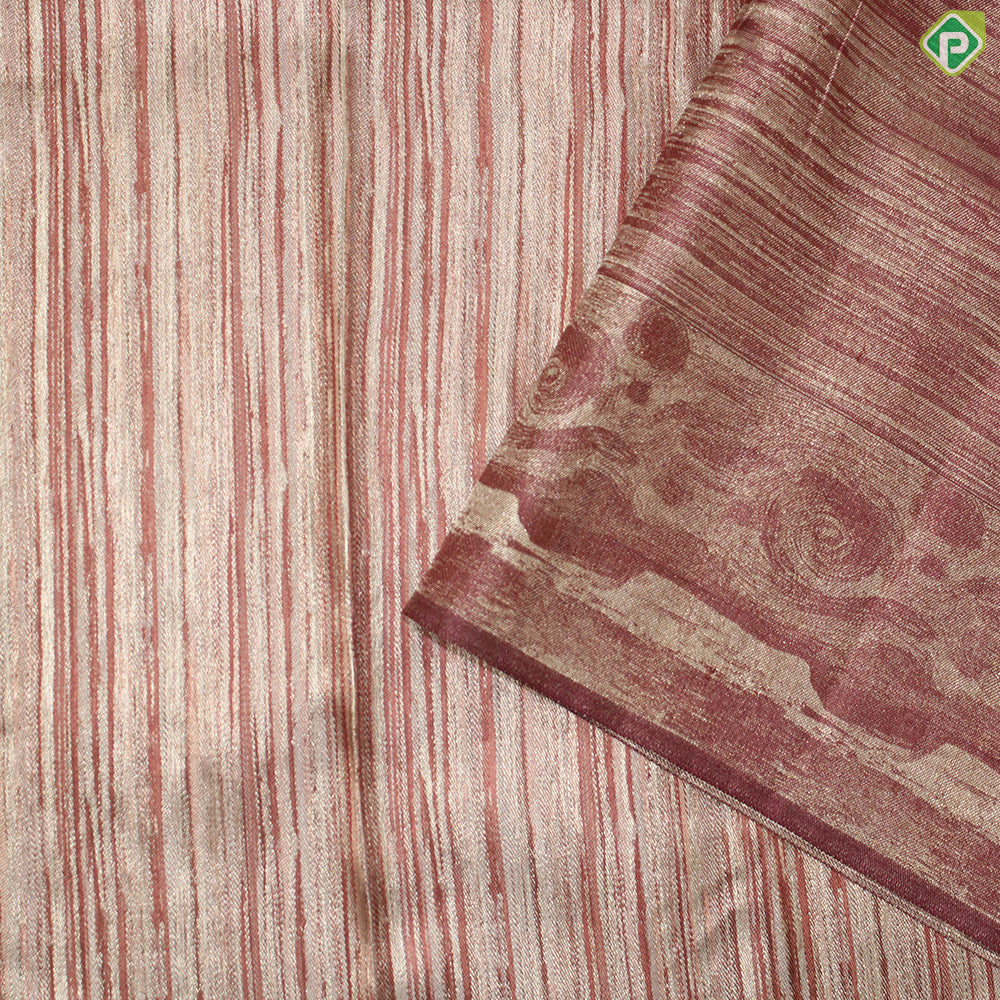 Dusty Pink Silver Gold Zari With Dark Onion Pink Border Fancy Trendy Silk Saree