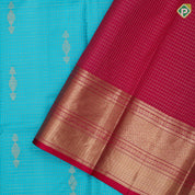 rama blue gold zari vairaoosi and fancy butta design rani pink gold zari border traditional silk saree