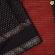 Rust color gold zari lines design grape brown border trending uniform fancy saree
