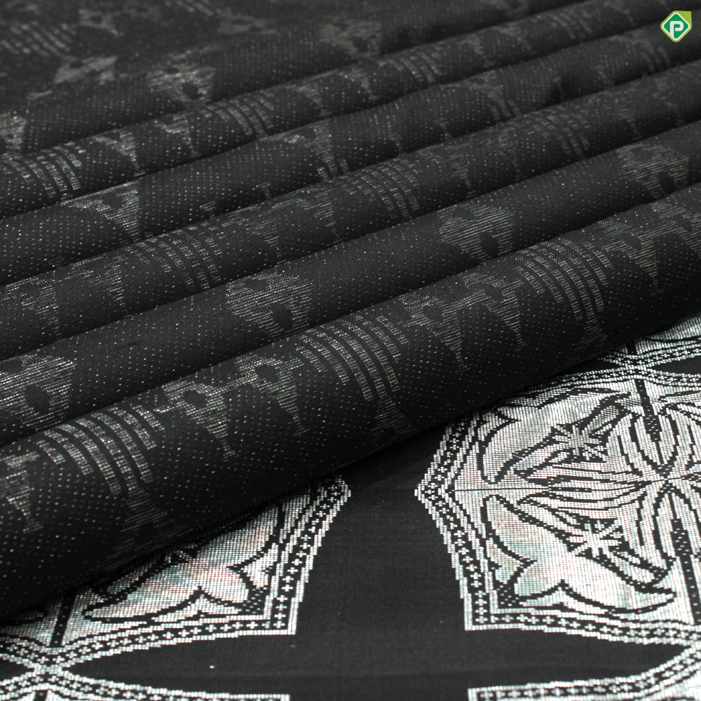 Black Colour Diamond Motifs Trendy Luxury Black Silks Saree
