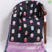 Black With Multi Colour Cercles Design Fancy Saree