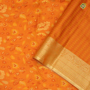 Tiger Orange Colour Zari With Meena Work Motifs Grand Soft Silks saree